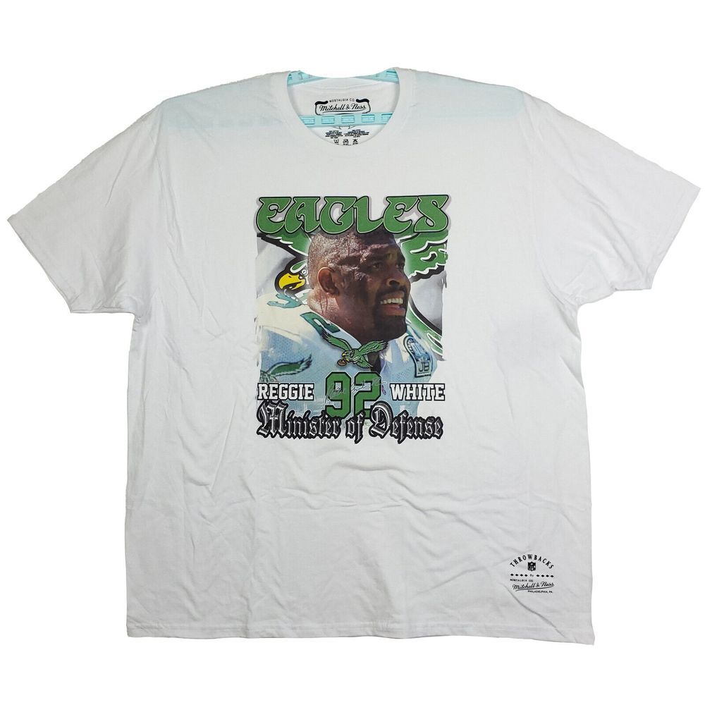 Reggie White Philadelphia‎ Eagles Mitchell & Ness NFL 3XL XXXL Shirt White NWT